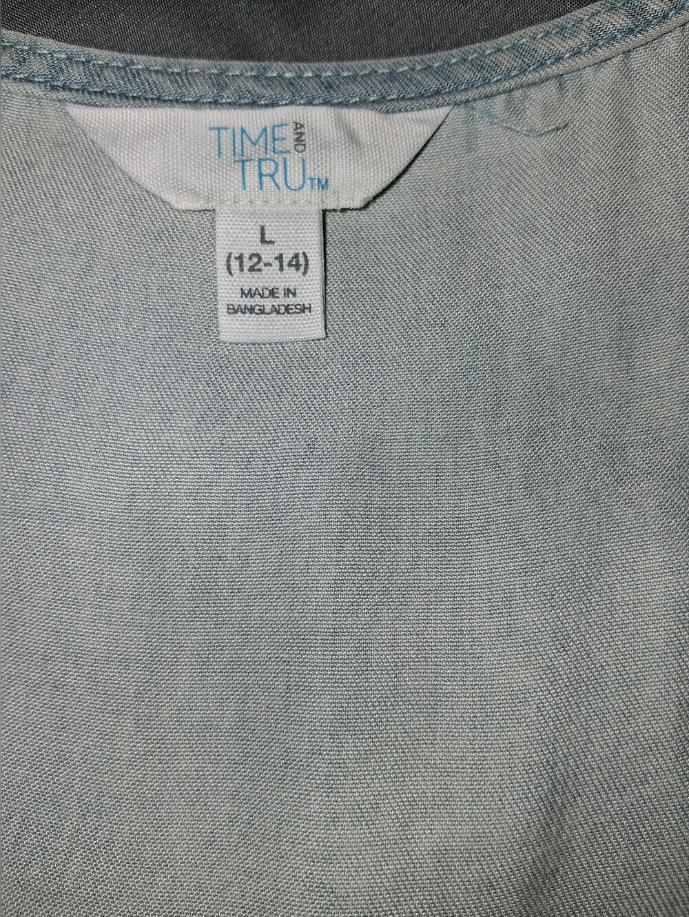NWT Time and Tru Light Blue Sleeveless Dress From Plant Based Fabric Lg (12-14) - Picture 3 of 5
